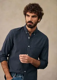 Chemise Charlie Flanelle - Bleu Chiné — view 3