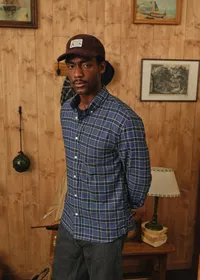 Chemise Charlie Flanelle Carreaux - Marine / Bleu / Blanc — view 2
