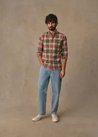 Chemise Charlie Flanelle Carreaux - Vert / Rose Foncé — view 2