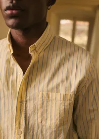 Chemise Charlie - Jaune Rayures Bleues — view 3