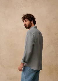 Chemise Charlie Lin - Bleu Acier — view 2