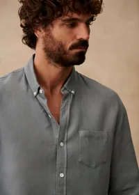 Chemise Charlie Lin - Bleu Acier — view 4