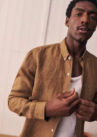 Chemise Charlie Lin - Marron Chiné — view 3