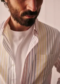 Chemise Charlie Oxford - Blanc Rayures Multicolores — view 5