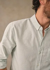 Chemise Charlie Oxford - Rayures Vert / Blanc — view 4