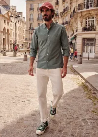 Chemise Charlie Oxford - Vert Argile — view 4