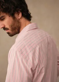 Chemise Charlie - Rose Rayures Bleues — view 2