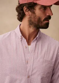 Chemise Charlie Seersucker - Blanc / Bordeaux — view 2