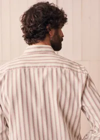 Chemise Charlie Seersucker - Blanc Rayures Rose / Vert — view 2