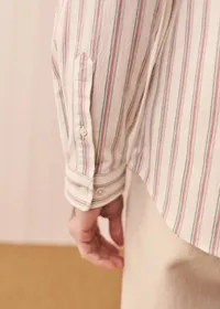 Chemise Charlie Seersucker - Blanc Rayures Rose / Vert — view 3