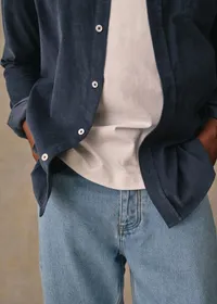 Chemise Charlie Velours - Bleu Pétrole — view 5