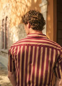 Chemise Holt - Bordeaux Rayures Moutarde — view 2