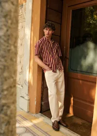 Chemise Holt - Bordeaux Rayures Moutarde — view 5