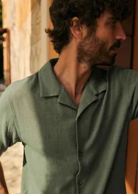 Chemise Holt Coton Lin - Vert — view 3