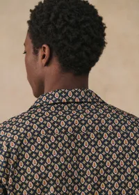 Chemise Holt - Marine Motif Ocre — view 2