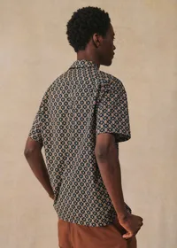 Chemise Holt - Marine Motif Ocre — view 3