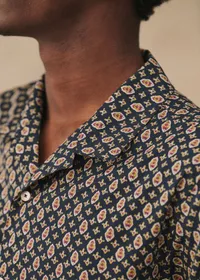 Chemise Holt - Marine Motif Ocre — view 4