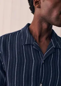 Chemise Holt Texturée - Marine Rayures Blanches — view 3