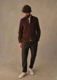 Chemise Lars Velours Côtelé - Marron — view 2