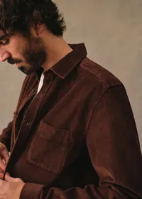 Chemise Lars Velours Côtelé - Marron — view 4
