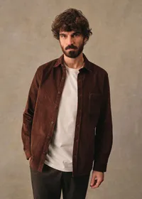 Chemise Lars Velours Côtelé - Marron — view 5