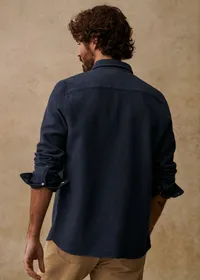 Chemise Lars Waffle - Bleu Chiné — view 4