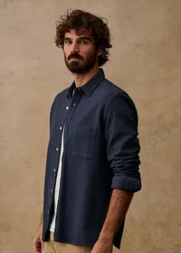 Chemise Lars Waffle - Bleu Chiné — view 5