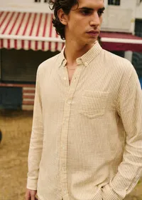 Chemise Luke - Rayures Écru / Beige — view 3