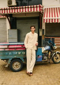 Chemise Luke - Rayures Écru / Beige — view 5