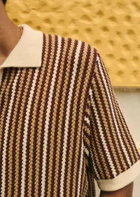 Chemise Maille Angelo - Ecru / Marron — view 5