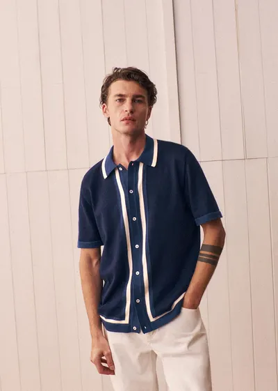 Chemise Maille Mateo - Marine / Ecru