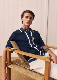 Chemise Maille Mateo - Marine / Ecru — view 2