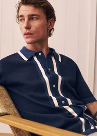Chemise Maille Mateo - Marine / Ecru — view 3