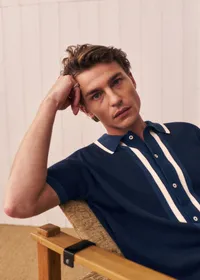 Chemise Maille Mateo - Marine / Ecru — view 5