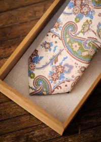 Cravate Fletcher - Beige Imprimé Floral — view 3