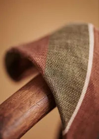 Cravate Fletcher - Rayures Kaki Marron Blanc — view 2