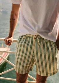 Maillot de bain Rob - Écru / Vert — view 5
