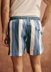 Maillot de bain Rob - Rayures Bleu / Écru / Marine — view 2