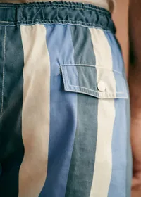 Maillot de bain Rob - Rayures Bleu / Écru / Marine — view 3