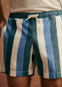 Maillot de bain Rob - Rayures Bleu / Écru / Marine — view 5