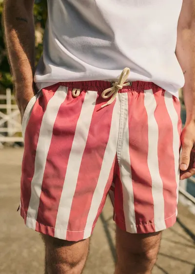 Maillot de bain Rob - Rayures Rouge / Blanc