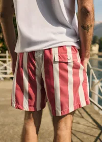 Maillot de bain Rob - Rayures Rouge / Blanc — view 3
