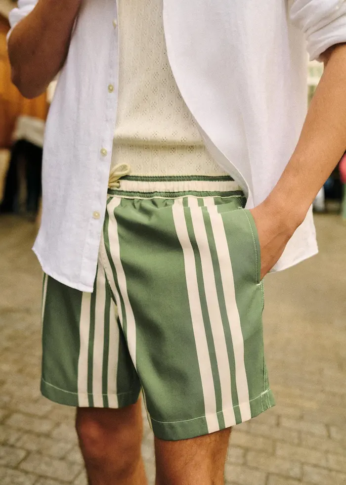 Maillot de bain Rob - Rayures Vert / Écru