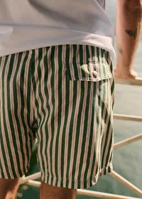 Maillot de bain Rob - Vert Rayures Blanc / Rose — view 2