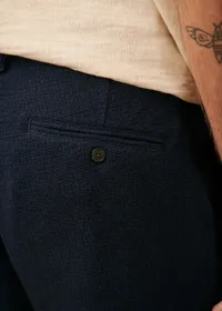 Pantalon Bergame - Marine texturé — view 2