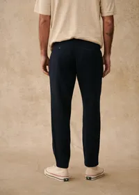 Pantalon Bergame - Marine texturé — view 3