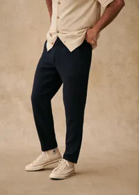 Pantalon Bergame - Marine texturé — view 4