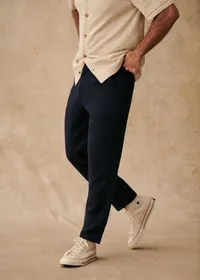 Pantalon Bergame - Marine texturé — view 5