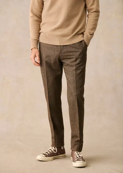 Pantalon Carl - Tweed Marron