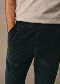 Pantalon Danny Velours - Vert Foncé — view 2